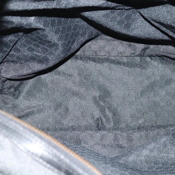 GUCCI Web Sherry Line Shoulder Bag Canvas Black Gold 73884 Auth gh324 - Picture 10 of 15